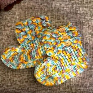 Handmade with love crocheted booties
